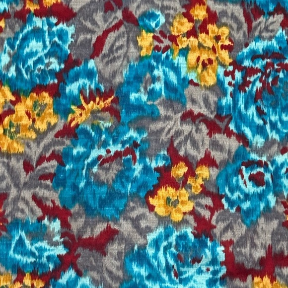 Carole Little Vintage Blue Floral Scarf 34x34 100% Wool Made in Japan RN 15542 - Picture 5 of 6